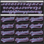 Personalized Softball Jersey Unisex Two-Button Black Pink Light Blue Design Personalized Black Pink-Light Blue Two-Button