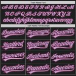 Personalized Black and Light Purple Baseball Jersey for Women and Men Personalized Black Pink-Light Purple Baseball Jersey