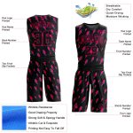 Custom Name and Number Basketball Jersey - Personalized Black Pink Lightning Shapes Round Neck Sublimation Suit Personalized