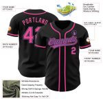 Personalized Custom Baseball Jersey Black Pink Medium Purple with Team Name and Number Personalized Black Pink-Medium Purple