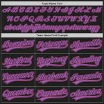 Personalized Black and Pink Baseball Jersey Medium Purple Design Personalized Black Pink-Medium Purple Baseball Jersey