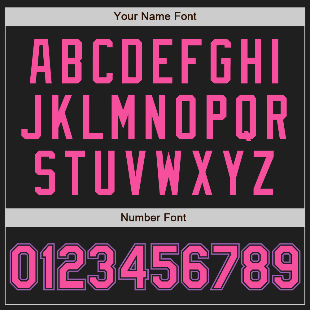 Personalized Black Pink-Medium Purple Baseball Jersey Personalized Black and Pink Baseball Jersey Medium Purple Design Personalized Black Pink-Medium Purple Baseball Jersey - Image 5