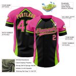 Personalized Black Pink Neon Green 3D Curve Baseball Jersey for Men and Women Personalized Black Pink-Neon Green 3D Curve