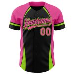 Custom Name and Number Baseball Jersey with 3D Pattern in Black and Neon Green, Authentic Team Apparel Personalized Black