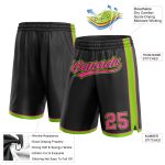 Custom Name and Number Black Pink Neon Green Basketball Shorts - Personalized Team Gear Personalized Black Pink-Neon Green