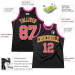 Personalized Black Pink Neon Green Basketball Jersey - Authentic Throwback Design Personalized Black Pink-Neon Green Authentic
