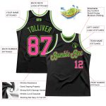 Custom Name Number Black Pink Neon Green Authentic Basketball Jersey - Personalized Throwback Style Personalized Black Pink-Neon