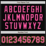 Personalized Black Pink Neon Green Varsity Letterman Bomber Jacket Full-Snap Personalized Black Pink-Neon Green Bomber Full-Snap