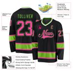 Custom Black Pink Neon Green Hockey Jersey for Personalized Sports Gear Personalized Black Pink-Neon Green Hockey Jersey