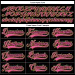 Personalized Neon Green Pink Hockey Lace Neck Jersey - Custom Sports Apparel Personalized Black Pink-Neon Green Hockey Lace