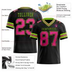 Personalized Neon Green Black Mesh Football Jersey for Men and Women Personalized Black Pink-Neon Green Mesh Football Jersey