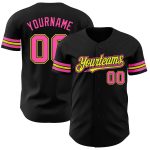Personalized Black Neon Yellow Authentic Baseball Jersey for Custom Fan Gear Personalized Black Pink-Neon Yellow Authentic