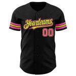 Personalized Black Neon Yellow Authentic Baseball Jersey for Custom Fan Gear Personalized Black Pink-Neon Yellow Authentic