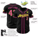 Personalized Black Neon Yellow Baseball Jersey - Custom Sports Apparel Personalized Black Pink-Neon Yellow Baseball Jersey