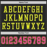 Custom Black Pink-Neon Yellow Mesh Football Jersey with Personalized Name and Number - Authentic Team Apparel Personalized