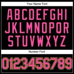 Custom Team Name and Number Performance T-Shirt in Black and Pink Neon Yellow Personalized Black Pink-Neon Yellow Performance