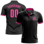 Custom Name Number Black Pink Performance Golf Polo Shirt Personalized Team Personalized Black Pink Performance Golf Polo