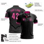 Custom Name Number Black Pink Performance Golf Polo Shirt Personalized Team Personalized Black Pink Performance Golf Polo