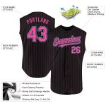 Custom Name and Number Personalized Black Pink Pinstripe Aqua Baseball Jersey Sleeveless Authentic Team Gear Personalized