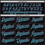 Custom Name Number Pink Pinstripe Aqua Bomber Full-Snap Varsity Jacket Personalized Team Apparel Personalized Black Pink