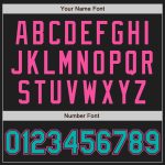 Custom Name and Number Unisex Softball Jersey, Personalized Black Pink Pinstripe Aqua Two-Button Design Personalized Black