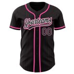 Personalized Black Pink Pinstripe Baseball Jersey with Custom Name & Number - Authentic Team Gear Personalized Black Pink