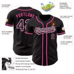 Personalized Black Pink Pinstripe Baseball Jersey with Custom Name & Number - Authentic Team Gear Personalized Black Pink