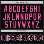 Personalized Black Pink Bomber Jacket Womens Varsity Black-White Full-Snap Pinstripe Letterman Jacket Personalized Black