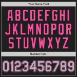 Personalized Black Pink Pinstripe Softball Jersey Unisex Gray Two-Button Design Personalized Black Pink Pinstripe Gray Two-Button