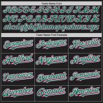 Personalized Unisex Softball Jersey - Black Pink Pinstripe Kelly Green White Two-Button Personalized Black Pink Pinstripe