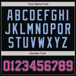 Personalized Black and Pink Pinstripe Bomber Jacket Light Blue Full-Snap Varsity Letterman Jacket Personalized Black Pink