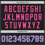 Personalized Light Blue Black Pink Pinstripe Unisex Softball Jersey - Custom Two-Button Design Personalized Black Pink Pinstripe