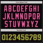 Personalized Black Pink Neon Green Pinstripe Bomber Varsity Letterman Jacket Personalized Black Pink Pinstripe Neon Green