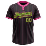 Customizable Black Pink Pinstripe Neon Green Unisex Softball Jersey - Perfect for Teams and Fans Personalized Black Pink