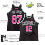 Personalized Basketball Jersey Custom Name & Number Black Pink Pinstripe Pink-Kelly Green Authentic Team Jersey Personalized