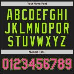 Personalized Black Pink Pinstripe Baseball Jersey with Custom Name and Number in Neon Green - Authentic Team Apparel Personalized