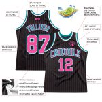 Custom Black Pink Pinstripe Basketball Jersey - Personalized Name & Number - Authentic Team Apparel Personalized Black Pink