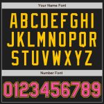 Personalized Black Pink Pinstripe Baseball Jersey in Pink and Yellow Personalized Black Pink Pinstripe Pink-Yellow Baseball