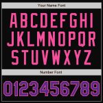 Custom Name and Number Personalized Black Pink Pinstripe Bomber Varsity Jacket Full-Snap Letterman Personalized Black Pink