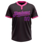 Personalized Black Pink Pinstripe Purple Softball Jersey Unisex Two-Button Design Personalized Black Pink Pinstripe Purple
