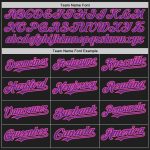 Personalized Custom Name and Number Black Pink Pinstripe Purple Unisex Softball Jersey Personalized Black Pink Pinstripe