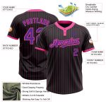 Personalized Custom Name and Number Black Pink Pinstripe Purple Unisex Softball Jersey Personalized Black Pink Pinstripe