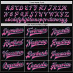 Personalized Teal Black Pink Pinstripe Varsity Letterman Bomber Jacket Full-Snap Personalized Black Pink Pinstripe Teal Bomber