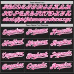 Personalized Two-Button Unisex Softball Jersey Black Pink Pinstripe Design Personalized Black Pink Pinstripe White Two-Button
