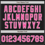 Personalized Two-Button Unisex Softball Jersey Black Pink Pinstripe Design Personalized Black Pink Pinstripe White Two-Button