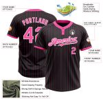 Custom Name Number Black Pink Pinstripe Softball Jersey Unisex Two-Button Personalized Team Apparel Personalized Black Pink