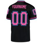 Custom Name and Number Personalized Black Pink-Powder Blue Football Jersey - Authentic Throwback Mesh Team Jersey Personalized
