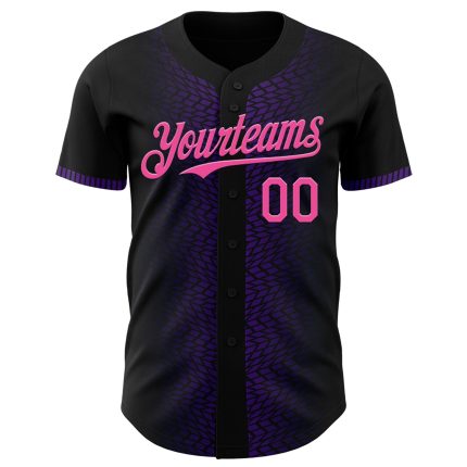 Personalized Black Pink Purple 3D Geometric Shapes Baseball Jersey for Men and Women Personalized Black Pink-Purple 3D Geometric