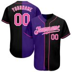 Personalized Black Pink-Purple Authentic Baseball Jersey Custom Name & Number - Fashion Team Jersey Personalized Black Pink-Purple