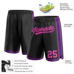 Personalized Basketball Shorts in Black and Pink-Purple Colors Personalized Black Pink-Purple Basketball Shorts